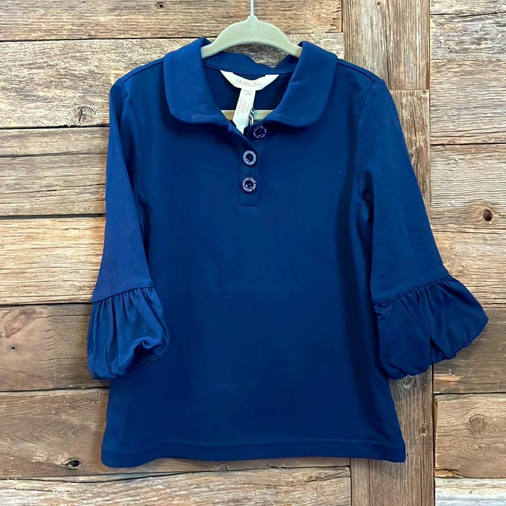 Matilda Jane Collard Puffer Tee- Navy Blue